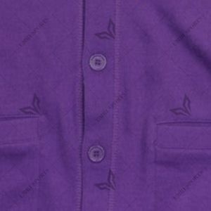 Cárdigan de punto personalizado PRAIRIE VIEW A & M para hombre con logotipo bordado color púrpura con rayas doradas - Product Image 5