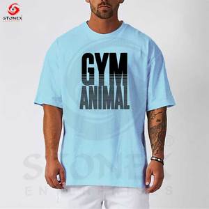Camiseta de lujo para hombre, nuevo diseño, Jersey de algodón pesado, ajuste holgado con poco hombro caído, Cuadrado y logotipo personalizado de gran tamaño - Product Image 1