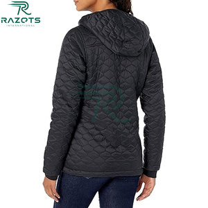Women's Knitted Eco-Friendly Breathable Puffer Pullover with <b>Quilted</b> Hood Winter <b>Jacket</b> Solid <b>Pattern</b> Padded Hooded Button Thick - Product Image 4
