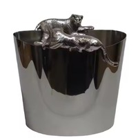 Seau à glace à champagne de style unique avec support au design hippocampe Refroidisseur de vin en métal élégant pour bar et fête