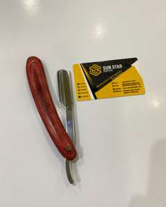 Rasoir manuel professionnel de haute qualité pour hommes avec manche en séquoia et lame en acier inoxydable pour salons de coiffure - Product Image 1