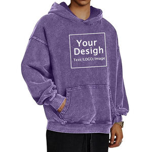 Sudaderas con capucha de gran tamaño para hombre, jersey de parejas lavadas Vintage de moda, Sudadera con capucha Retro básica sólida, ropa de calle - Product Image 2