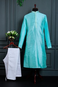 Venta caliente indio tradicional desgaste auto diseño Multicolor manga completa Kurta pijama para hombres de proveedor indio - Product Image 6