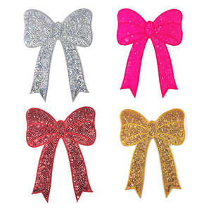 Parche de Lentejuelas de PVC con Diseño de Lazo Bordado, Elegante y Brillante, para Planchar - Product Image 1