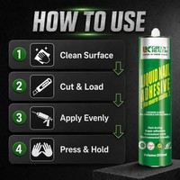 Colle de construction ultra-résistante 45 kg par cm², sans clous, séchage rapide, haute résistance, super adhérence, 300 ml, adhésif liquide pour clous
