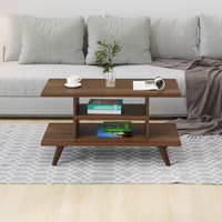 Table basse/consolère Anatdol en bois d'ingénierie standard, gain de place, pour café et thé (érable brun)