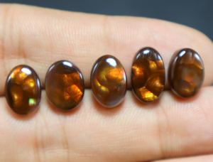 5. Pieza 20,00 quilates ágata de fuego mexicana grado AAA corte ovalado cabujón liso piedra preciosa suelta Fabricación de joyas naturales - Product Image 4