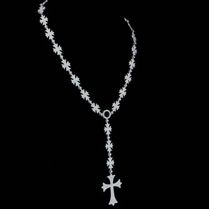 <b>Iced</b> <b>Out</b> Moissanite Cross Pendant Necklace with Starburst Link <b>Chain</b> Hip Hop Jewelry in 925 Silver for Engagement Wedding Party - Product Image 3
