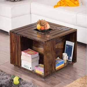 Table basse en bois au design moderne avec finition noyer pour la chambre à coucher, le salon, le bureau à domicile et le thé. - Product Image 1