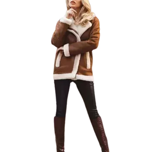 Chaqueta de piel de cuero de Invierno para mujer Abrigos de moda casual para mujer de último diseño - Product Image 6