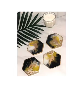 Posavasos de resina epoxi de forma hexagonal para uso en comedor al aire libre diseño y material de primera calidad a muy buen precio - Product Image 1