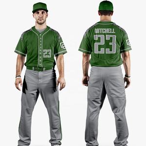 Conjuntos de pantalones de Jersey de béisbol con botones personalizados de la mejor calidad para hombres y mujeres, ropa deportiva, uniforme de softbol, 100% poliéster, transpirable, rápido - Product Image 2