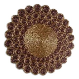 Handcrafted Beautiful Beaded Placemat for Dining <b>Table</b> Dark Gold <b>Copper</b> Decorative Mats & Pads for Weddings & Other Functions - Product Image 6