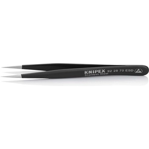 Pinzas de precisión de 110 mm, punta fina recta, acero inoxidable, antimagnéticas, conductoras eléctricamente, de KNIPEX - Product Image 1