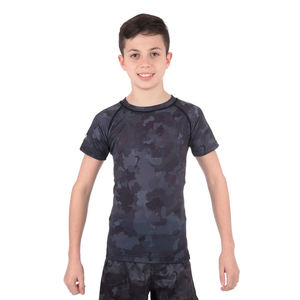 เสื้อแรชการ์ดเด็กแบบใหม่ ระบายอากาศได้ดี ป้องกันแบคทีเรีย เป็นมิตรกับสิ่งแวดล้อม สีพื้นเรียบ 220 GSM ทรงพอดีตัว สไตล์ MMA - Product Image 1