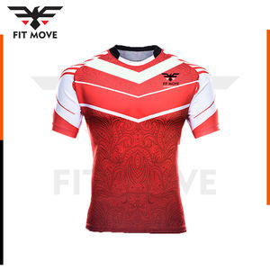 เครื่องแบบรักบี้สำหรับผู้ชายเครื่องแบบรักบี้พิมพ์สีฟ้าพิมพ์ซับลิเมชันตามสั่งมาใหม่ - Product Image 5