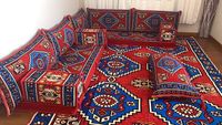 Ensemble de trois coussins marocains brodés en forme de U, style ottoman Anatolia, lavables, ergonomiques, en polyester et coton