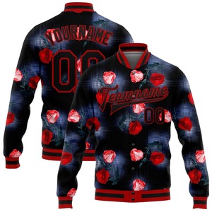 Vente en gros dans l'industrie directe de bombardiers décontractés hiver personnalisés gris marine-Texas Orange veste bicolore Varsity Letterman - Product Image 4