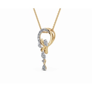 จี้เพชรดีไซน์ทันสมัย ทรงหยดน้ำและทรงกลม น้ำหนัก 0.395 กะรัต เพชรเลี้ยงในห้องปฏิบัติการ ทอง 9KT 14KT 18KT เครื่องประดับขายส่ง รับผลิตแบบ OEM ส่งออก - Product Image 4