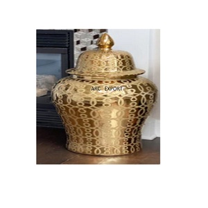 Design de luxe blanc décoration fantaisie couleur blanche moderne avec design doré pot de styliste élégant - Product Image 1