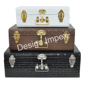 Juego de cajas de camiones de tres piezas clásicas Juego de cajas de almacenamiento únicas de metal de color personalizado pintado a mano Tamaños pequeños, medianos y grandes - Product Image 3