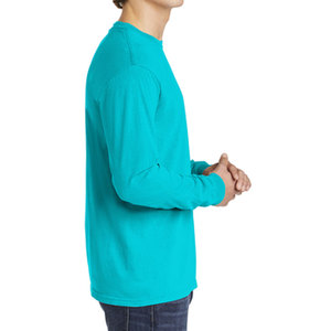 เสื้อสเวตเตอร์คอกลมแขนยาวสำหรับผู้ชายทรงเข้ารูปปกติสีฟ้าใส่ได้ทั้งชายและหญิง - Product Image 5