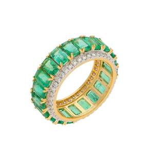 Anillo de Plata de Ley con Esmeralda Genuina, Anillo de Lujo Sin Níquel, Joyería Elegante para Mujer, Uso Diario con Estilo, Regalo de Boda - Product Image 2