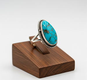 Bague de mode en argent 925 personnalisée tendance belle au bois dormant Turquoise pierre précieuse plaqué or rose mariage fête bande bijoux cadeau - Product Image 3