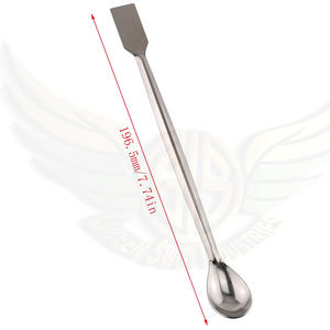 Nueva llegada Logo impreso 304 espátula de acero Inoxidable base pulida Herramienta de mezcla mango de madera utensilios de silicona Metal Premium - Product Image 6