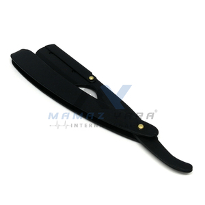 มีดโกนหนวดช่างตัดผมพับได้ใบมีดสแตนเลสสีดำเปลี่ยนได้ - Product Image 4