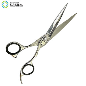 Barber Hair Cutting Razor Scissors New Style Right <b>Ring</b> Angled Stainless Steel Blades <b>Ceramic</b> Handle 26 Teeth - Product Image 3