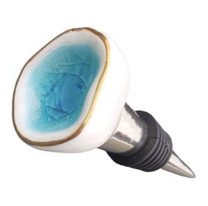 Perillas de cerámica pintadas a mano, oro marroquí, craquelado, tapón de botella [CBS 311] - Product Image 1