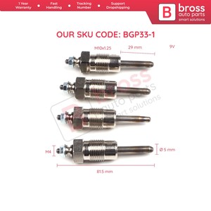 BGP33-1 4 Piezas Bujías de Incandescencia 0001599101 GV626 0100221311 para 200 220 240 Bross Autopartes Hecho en Turquía Alta Calidad - Product Image 4