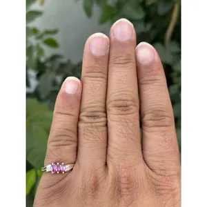 Marquise Cut Pink Sapphire <b>Ring</b> 925 Sterling Silver Handmade Gemstone <b>Ring</b> Wholesale Jewelry Supplier - Product Image 6