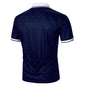 Polos transpirables de manga corta con cuello vuelto y estampado completo para hombre, ropa de hombre de calidad superior, Polo de verano de algodón - Product Image 2