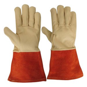 Gants de sécurité industrielle en cuir de vachette Protection du travail résistant à la chaleur Patch en cuir fendu Gants de travail de soudage - Product Image 4