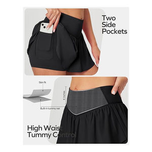 Falda de Tenis Plisada Transpirable de Alta Calidad para Mujer, Cintura Alta, con Bolsillos, Tela de Poliéster y Elastano, Secado Rápido, Deportiva, para Golf - Product Image 3