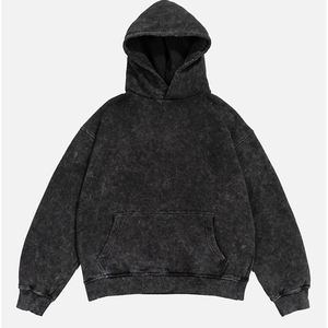 Sweat à capuche en coton polaire vintage surdimensionné de haute qualité 400gsm surdimensionné pour hommes - Product Image 1