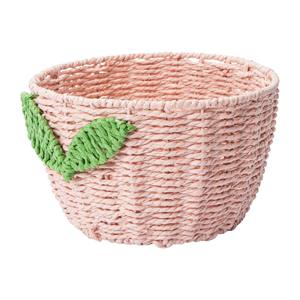 Natural <b>Paper</b> Basket with Green Leaf <b>Pattern</b> Eco Friendly Handmade Storage for Home Decor - Product Image 6