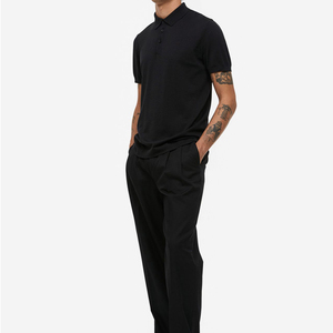 T-shirts OEM personnalisés pour hommes grande taille 100% coton pour polos manches courtes Performance Outdoor Casual Tery Fabric Solid - Product Image 3