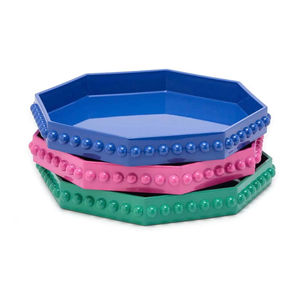 Bandeja octagonal colorida hecha a mano personalizada bandeja decorativa para servir con borde de cuentas organizador reutilizable para decoración del hogar de fiesta - Product Image 1