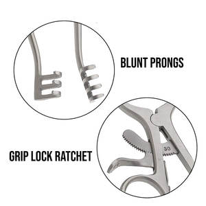 RS <b>SURGICAL</b> RS-WR-69 Manual Retractor Self Retaining <b>Veterinary</b> <b>Surgical</b> <b>Instrument</b> with Stainless Steel Sharp Prongs - Product Image 5