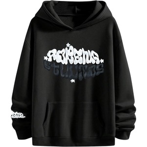 Nueva llegada de gran tamaño de las mujeres 100% sudaderas con capucha de algodón gota hombro pesado de manga larga - Product Image 1