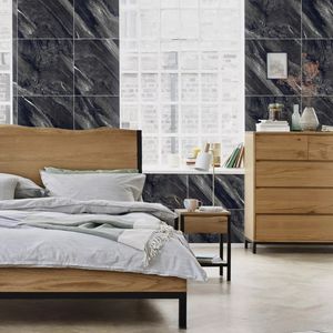 Obtenga baldosas de porcelana de grado premium de 60x60cm fabricadas en la India para estándares globales, baldosas de porcelana de color negro en tonos fríos - Product Image 1