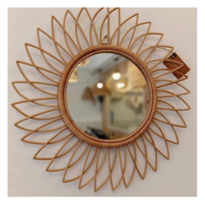 Miroir en rotin artisanal traditionnel du Vietnam Miroir en rotin conçu pour soutenir les activités d'exportation décoratives à long terme - Product Image 1