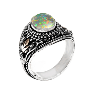 โอปอลแหวนเงินแท้ของออสเตรเลียทำด้วยมือ - Product Image 5