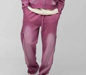 Conjunto Deportivo para Hombre, Sudadera con Capucha y Pantalones Deportivos Acampanados, Conjunto de Sudadera con Capucha Estampada Desgastada, Conjuntos Deportivos de Algodón para Invierno, Lavado Ácido Decolorado al Sol - Product Image 6