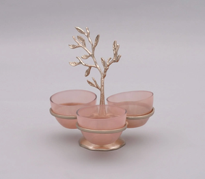 Bol à fruits et bonbons décoratif en aluminium vintage écologique de luxe, double paroi en verre, support en métal, design de branche, taille personnalisable - Product Image 6