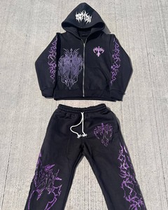Conjunto Deportivo Unisex de Moda, Sudadera con Capucha Extra Grande y Pantalones Jogger, Estilo Urbano, Conjunto Deportivo Unisex de Manga Larga, Ropa Deportiva Atlética - Product Image 4