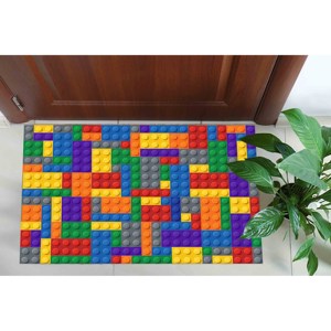 Tapis colorés en blocs de construction, tapis pour chambre d'enfant, tapis pour chambre des enfants, avec tapis moelleux à poils longs - Product Image 5